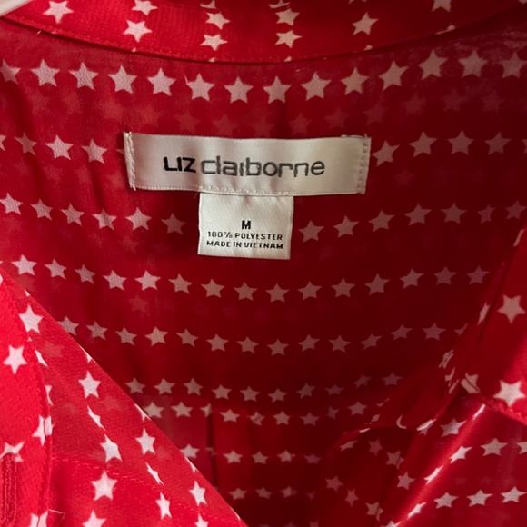 Red star print sleeveless shirt with red tank top - Picture 2 of 3